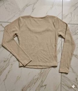 Zara Long Sleeve Square Neck Top