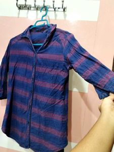 Striped Blue &amp; Violet Casual Shirt