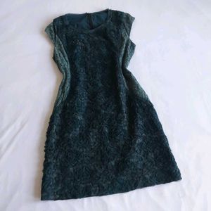 Elegant Teal Floral Lace Dress✨️