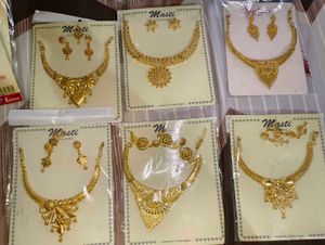 Elegant Gold-Tone Necklace and Earring Set