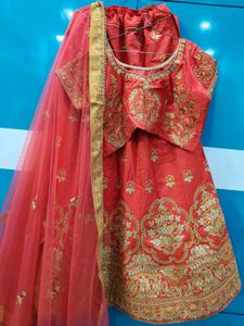 Red Embroidered Lehenga Choli Set