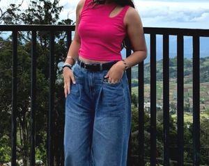 Hot Pink Cut-Out Crop Top