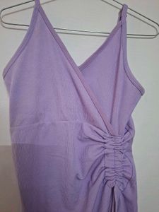 Lavender Ruched Mini Dress