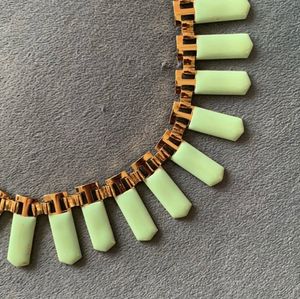 Sage Fringe Statement Necklace