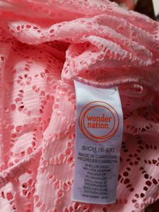 Wonder Nation Pink Crochet Lace Top