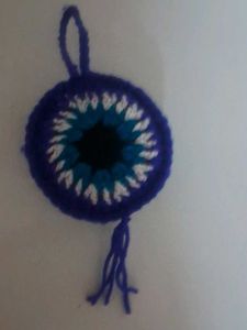 Handmade Crochet Evil Eye Charm