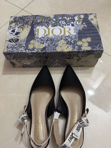 J’ADior Black Slingback Flats