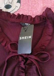 Shein Ruffled Neckline Top