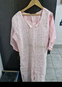 Elegant Pink Chikankari Kurta