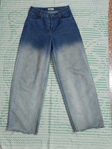 Wide Leg Ombre Denim Jeans