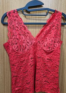 Red Lace Tank Top