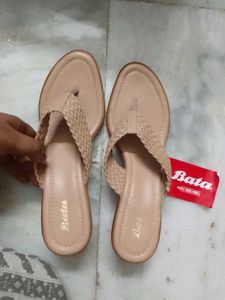 Bata Beige Woven Flat Sandals