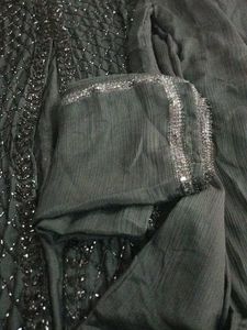 Black Embellished Kurta Set