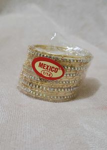 💥Set of metal gold Bangles with Crystals for kids
