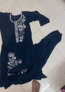 Embellished Dark Blue Kurta