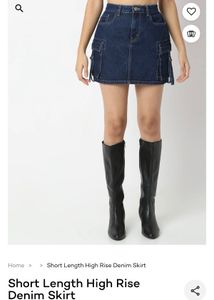 Denim Cargo Highrise Skirt