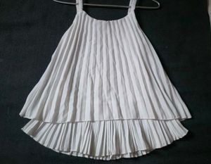 White Pleated Flowy Top