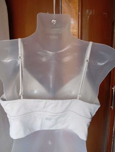 Chic White Cami Surplice Crop Top