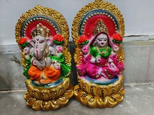 Goddess Lakshmi and Lord Ganesha Idols