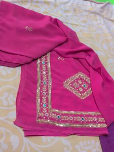 Beautiful Pink Embellished Saree