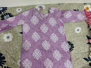 Stylish Purple Printed Tunic Kurta