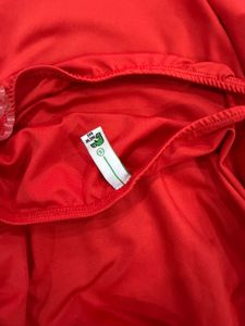 Red Strapless Ruffle Dress