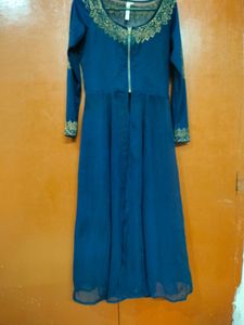 Blue Front Openable Shrug