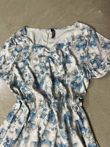 Blue Floral Midi Dress