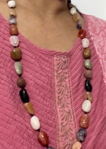 Unique Beaded Stone Necklace