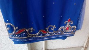 Royal Blue Embellished Saree