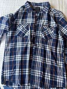 VOI JEANS Blue Plaid Casual Shirt