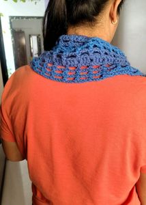 **Elegant Blue Crochet Muffler/Fashionablw
