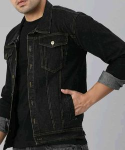 Men Black Denim Jacket