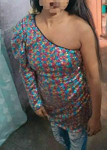 Sequin One-Shoulder Party Dress