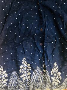 Casual Navy Blue Short Kurti