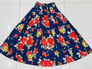 Navy Blue Floral Print Lehenga Choli Set💙💛