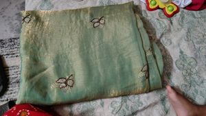 Chiffon Silk Saree with Butterfly Embroidery