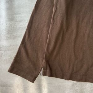 Men's Brown Long Sleeve Polo Shirt