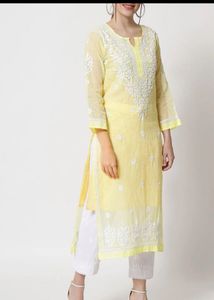 Elegant Yellow Chikankari Kurta