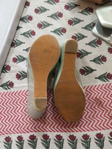 Mint Green Clear Strap Flats