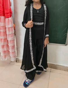 3 Piece Set 8 Years Girl Shrug Palazzo Top