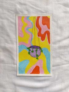 Psychedelic Hanging Plant Canvas Painting🪴