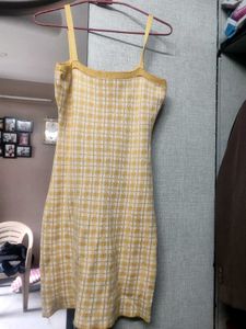 Yellow Plaid Mini Dress