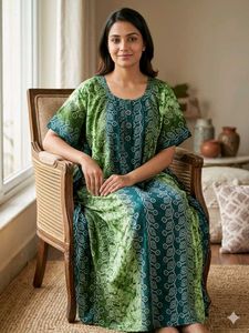 Green Tie-Dye Maxi Nightgown