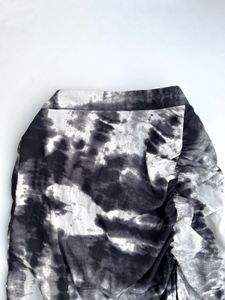 Tie-Dye Ruched Side Slit Skirt