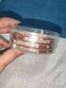 Set of Red &amp; Gold Bangles