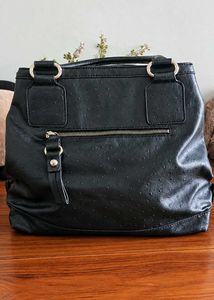 Authentic Guess Black Ostrich Embossed bag
