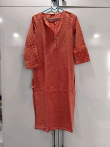 W peach Cotton Kurta