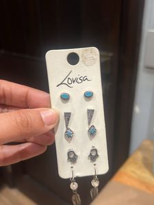 Combo of 5 earrings set + pearl necklace