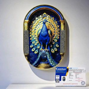 Certified Natural Pyrite Lapis Peacock Crystal Art